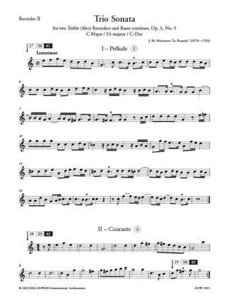 Trio Sonate Pour 2 Flûtes A Bec et Basse Continue